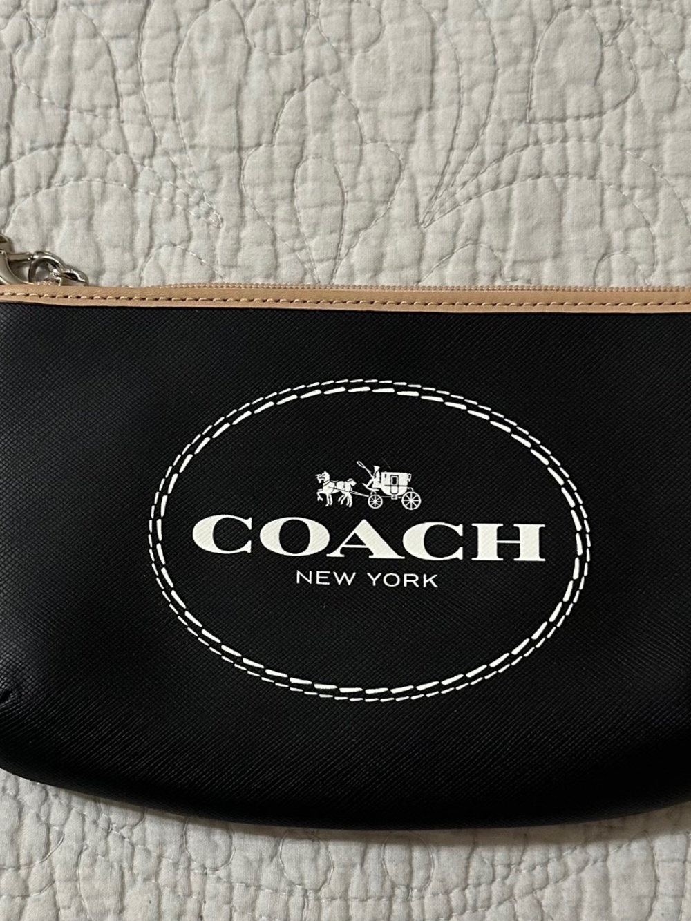Coach Horse & Carriage Black Leather Wristlet NWOT